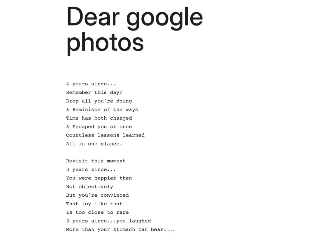 Dear google photos