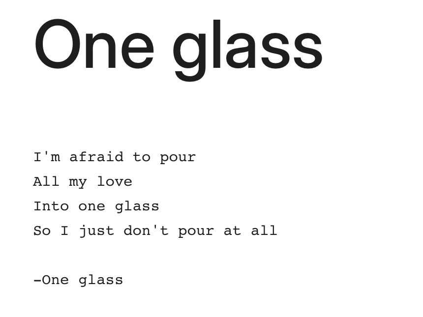One glass